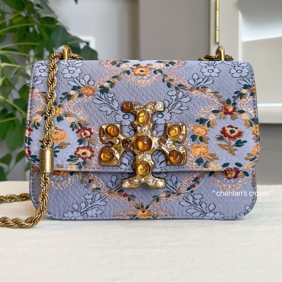 🔥Tory Burch Eleanor Small Jeweled Logo Shoulder Bag - Picture 1 of 17